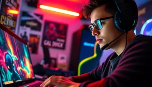 Menampilkan permainan bensu4d alternatif game dengan antusiasme gamer di ruang gaming yang penuh warna.