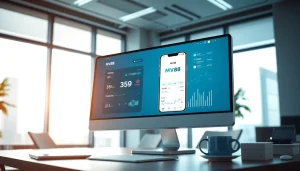 MV88 app interface displayed on a computer screen in a professional office.