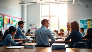 Engage students in Education through interactive learning activities in a vibrant classroom.