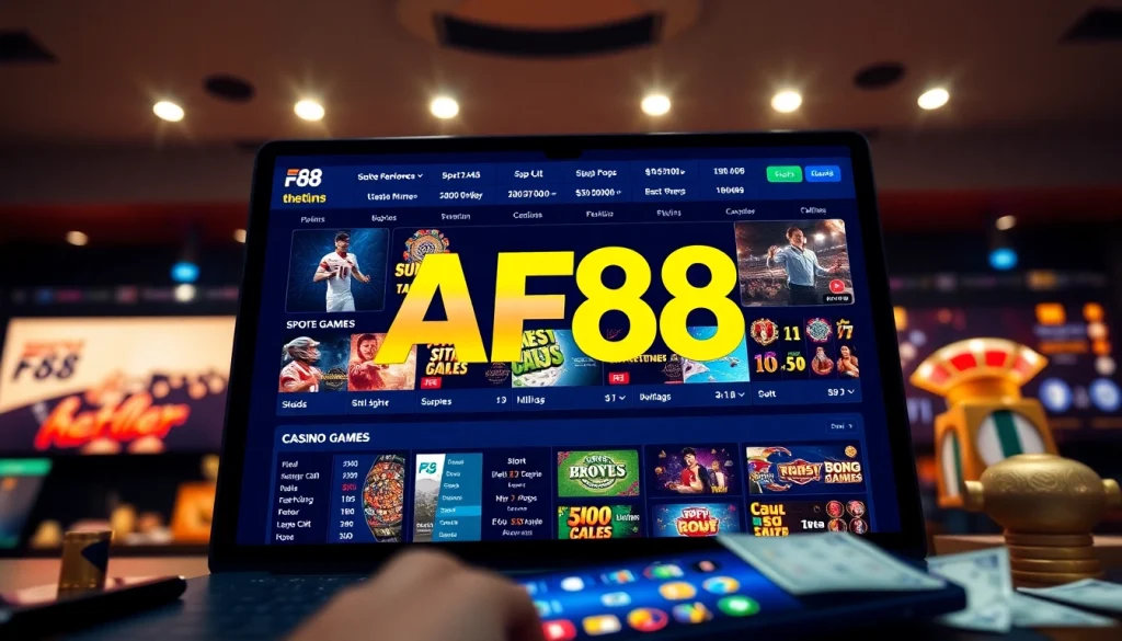 AF88 online betting platform interface showcasing diverse betting options and user-friendly design.