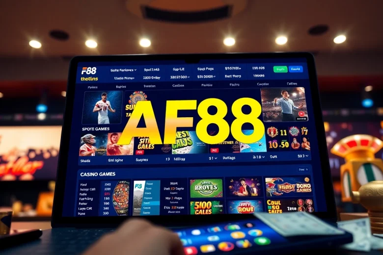 AF88 online betting platform interface showcasing diverse betting options and user-friendly design.