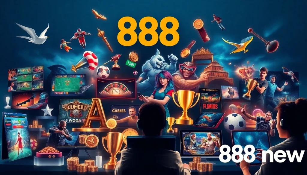 Experience the exciting world of 888new with dynamic gaming visuals and vibrant promotions.