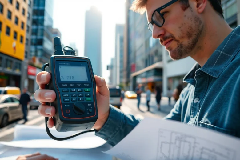 Conducting a noise impact assessment in an urban environment to analyze acoustic levels.