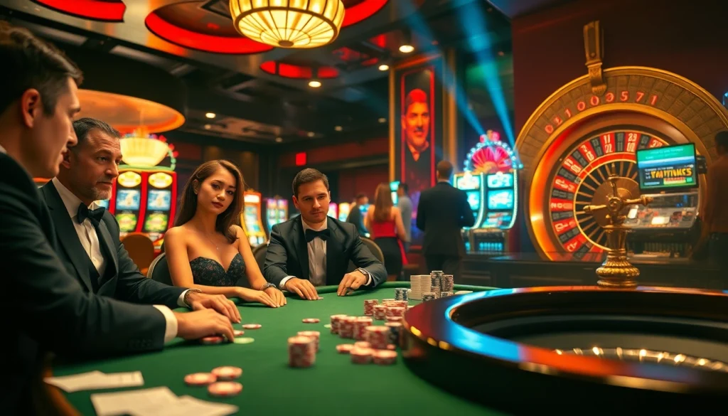 Experience the excitement of gambling at XX88 casino with vibrant poker tables and colorful chips in play.