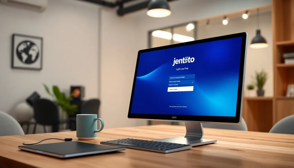 Mengakses jentoto login dengan tampilan antarmuka yang elegan dan modern.