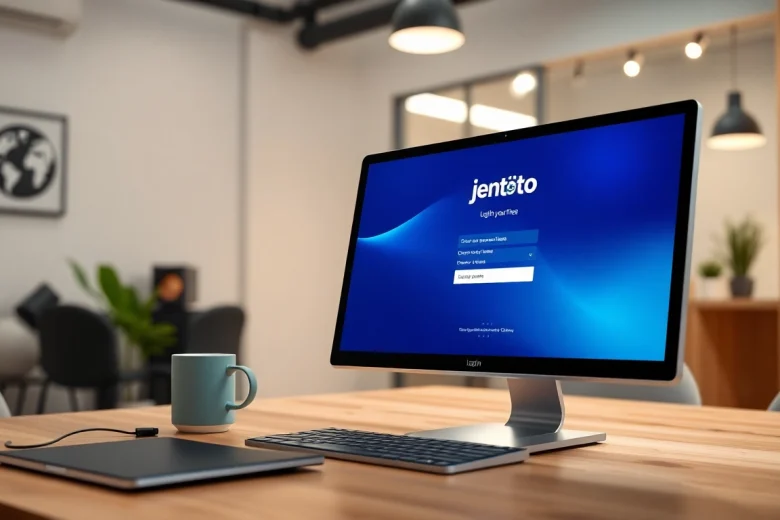 Mengakses jentoto login dengan tampilan antarmuka yang elegan dan modern.