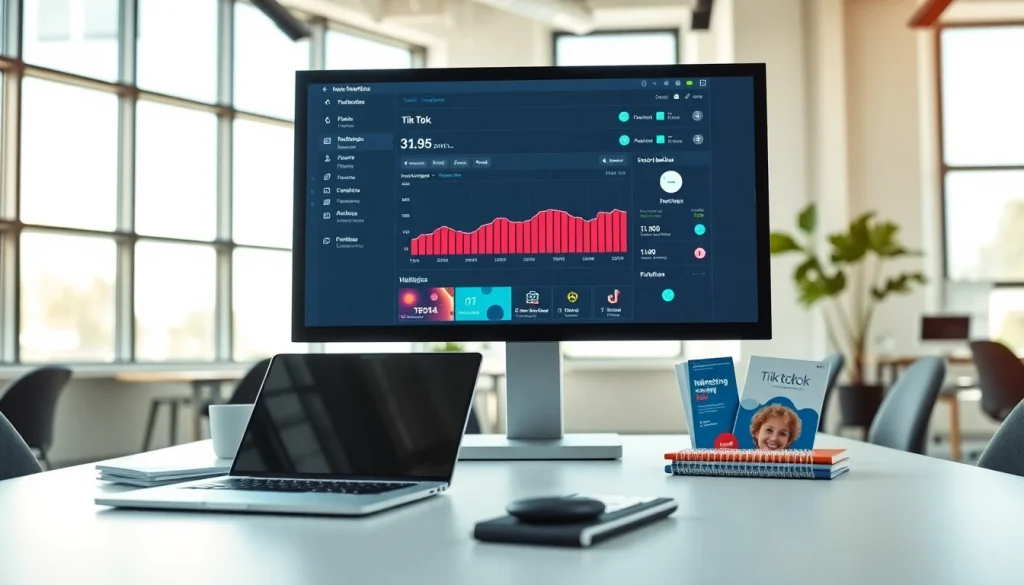 Boost engagement using a tik tok smm panel with a vibrant digital marketing workspace.