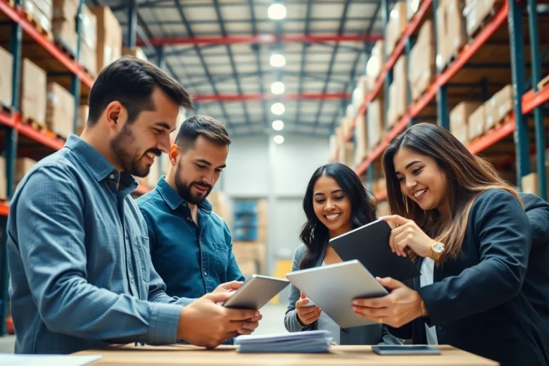 Logistics team optimizing 3PL operations in a modern warehouse environment.