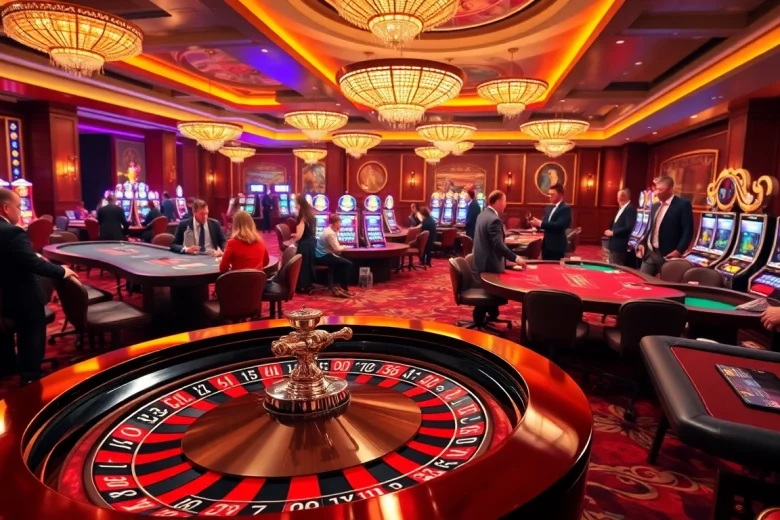Experience thrilling gameplay at https://9dbett.com.br with luxurious casino tables and vibrant players.