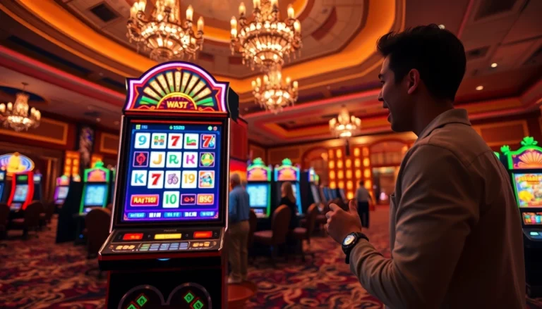 Mainkan mahjong ways 2 di mesin slot dengan simbol yang berkilau dan suasana kasino yang mewah.