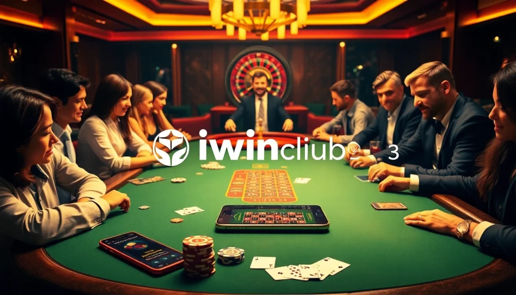 Players enjoy a thrilling round of poker at iwinclub, showcasing an immersive gaming experience.