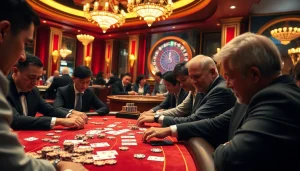 Engaged players strategizing at a poker table representing 7m cn's thrilling gambling atmosphere.