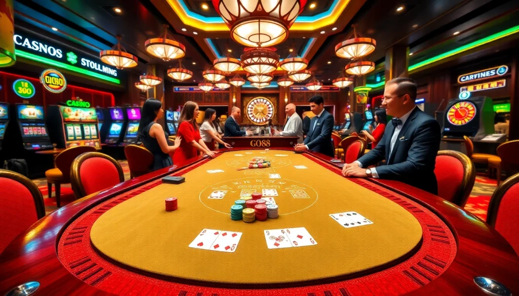 Experience the excitement of go88 tài xỉu with vibrant casino visuals highlighting thrilling gameplay.