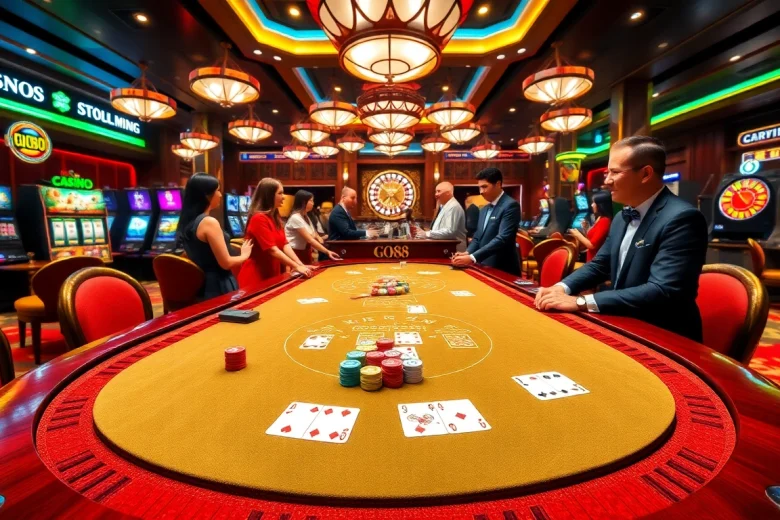 Experience the excitement of go88 tài xỉu with vibrant casino visuals highlighting thrilling gameplay.