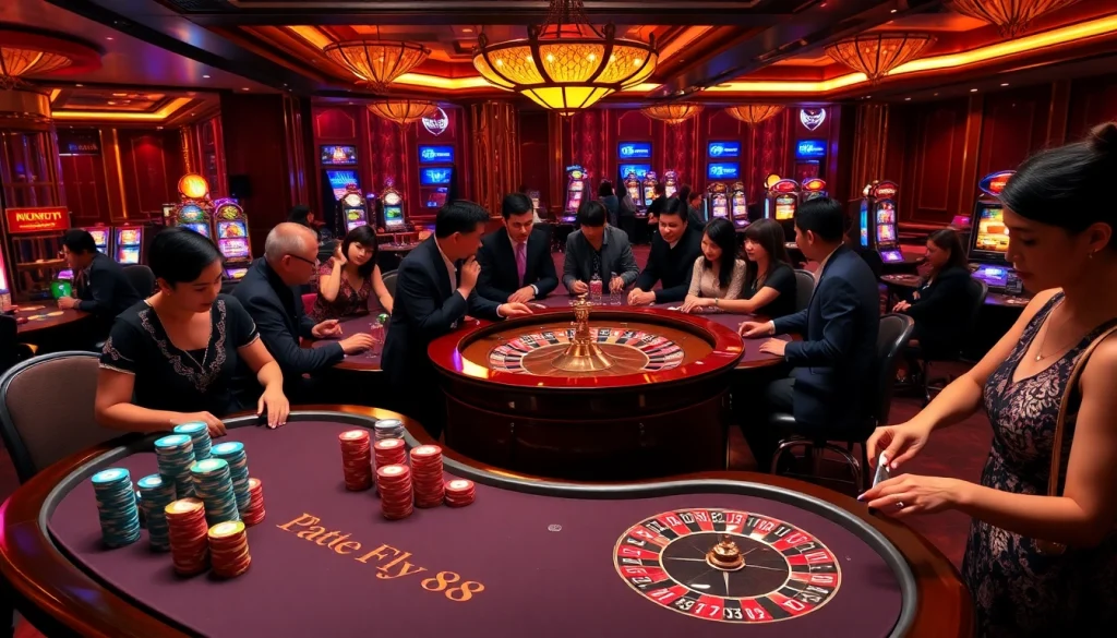 Experience the thrill of Fly88 with captivating casino games and vibrant poker tables.