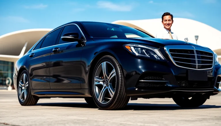 Experience premium airport black car service with a professional chauffeur and sleek vehicle.