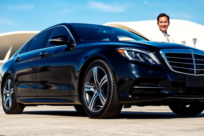 Experience premium airport black car service with a professional chauffeur and sleek vehicle.