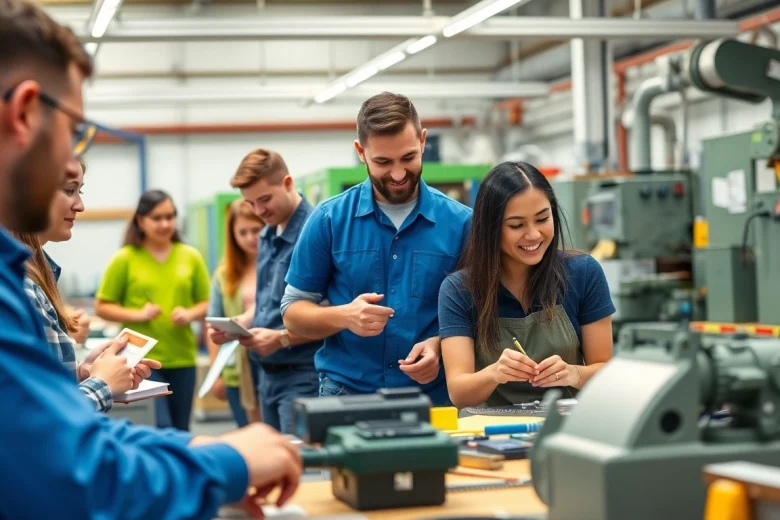 Students learning at a Trade School In Tennessee through hands-on experience and collaboration.