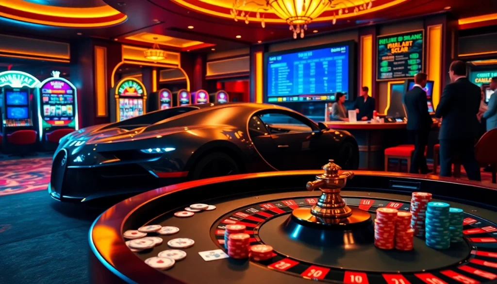 Experience the thrill of Bugatti8 with exciting gameplay at a luxury casino setting.