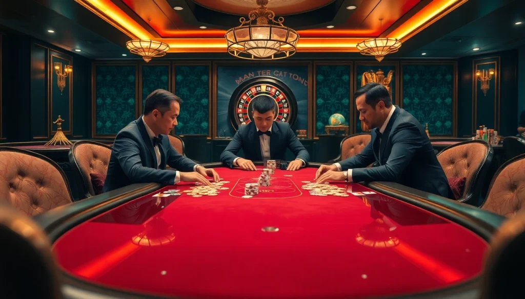 Experience thrilling poker action at nhà cái f168 with luxurious tables and vibrant gaming elements.