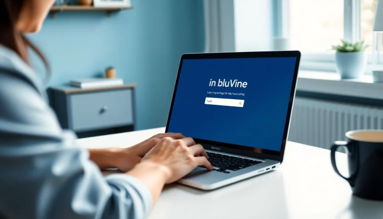 Securely accessing the bluevine login page on a laptop, symbolizing safe online banking practices.