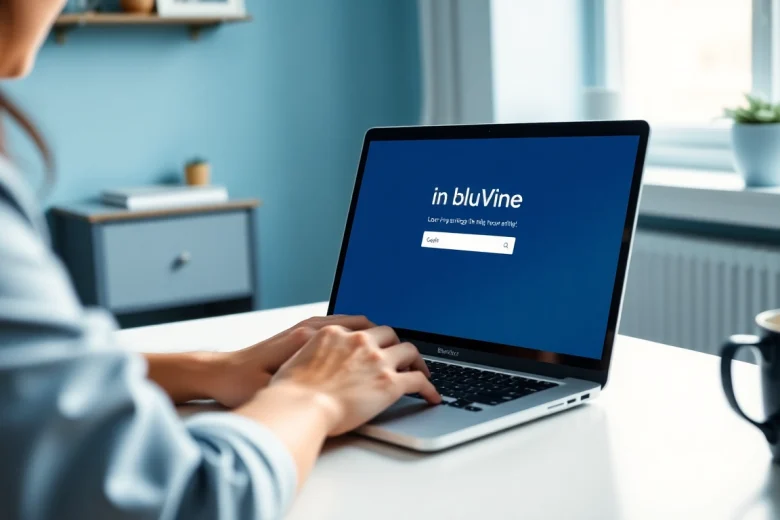 Securely accessing the bluevine login page on a laptop, symbolizing safe online banking practices.