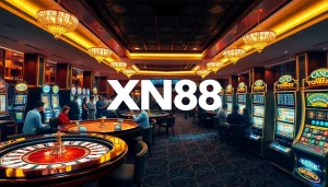 Players enjoying diverse games at XN88 casino, showcasing excitement and luxury.