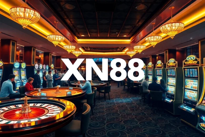 Players enjoying diverse games at XN88 casino, showcasing excitement and luxury.