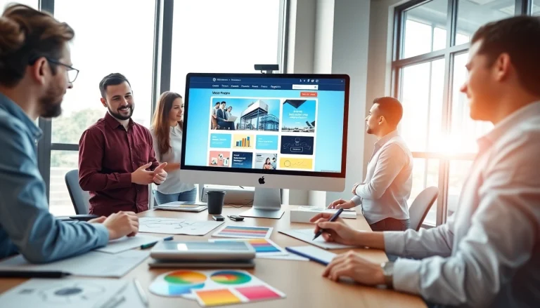 Showcasing web design fort myers with professional designers collaborating in a vibrant office.