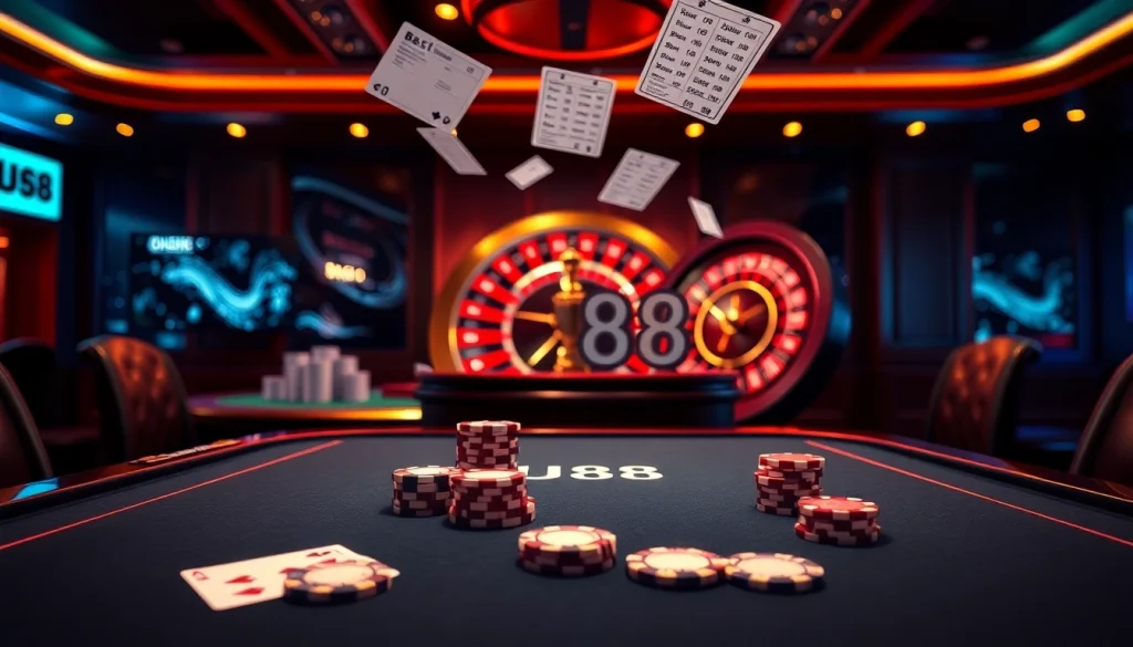 UU88 online betting interface showcasing casino elements for gamers.