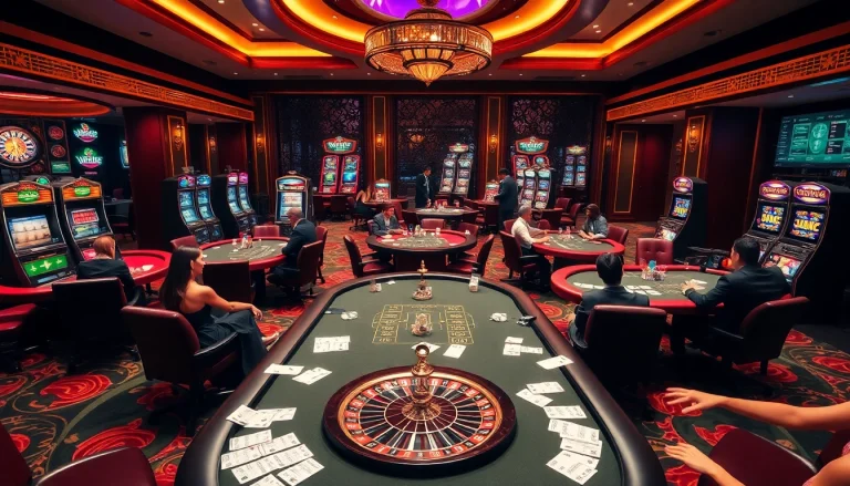 Người chơi Bet Vip tận hưởng poker cược cao trong một casino sang trọng.
