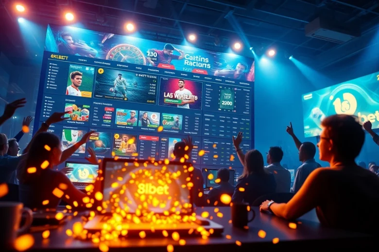 Engaging scene of the 8Kbet online betting platform, showcasing sports and casino games.