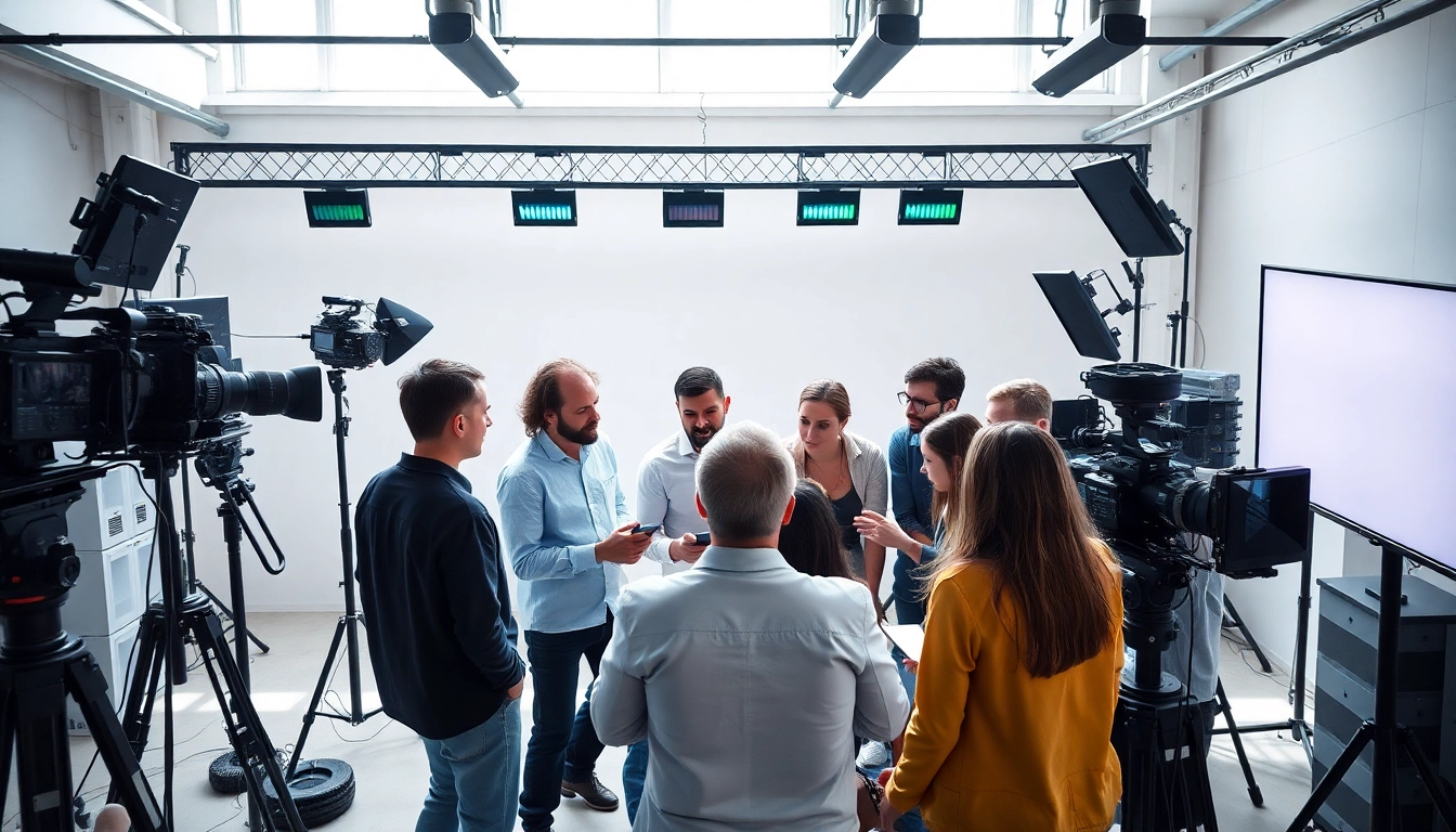 Creative collaboration in a Video Production Company Phoenix studio setting, showcasing modern equipment and teamwork.