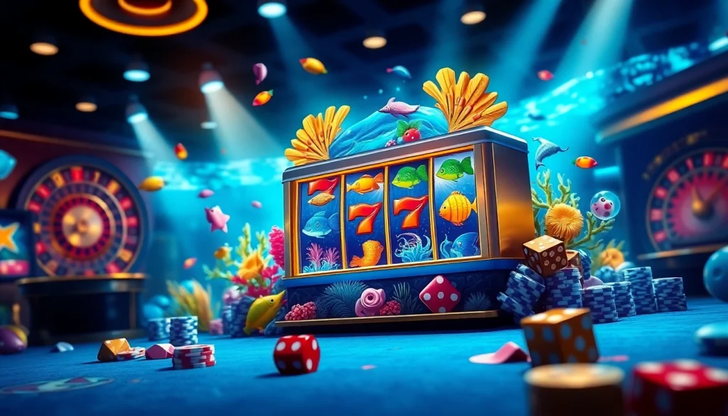 Exciting bắn cá đổi thưởng gameplay featuring vibrant graphics of underwater adventures and potential winnings.