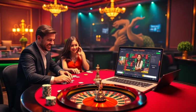 Experience thrilling gameplay at vn168 with vibrant casino tables and excited players.