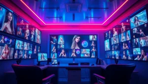 AI technology for creating customizable porn ai content in a modern studio.