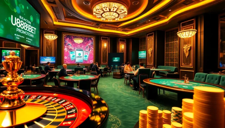 Experience thrilling gameplay at U888BET with vibrant casino elements and high-stakes action.