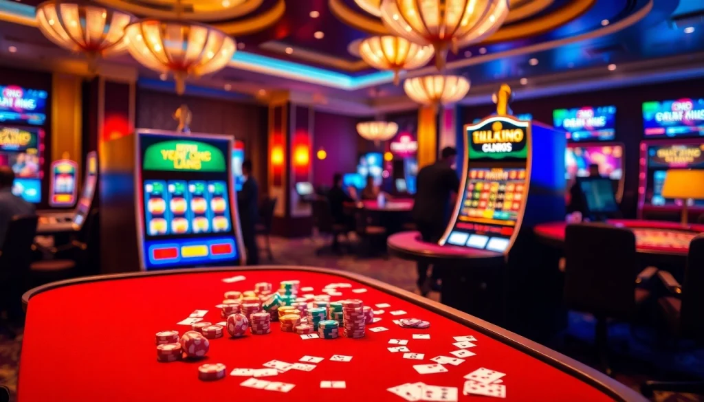 Experience elite gaming at trang chủ tg88 with a dazzling casino environment showcasing vibrant tables and jackpots.