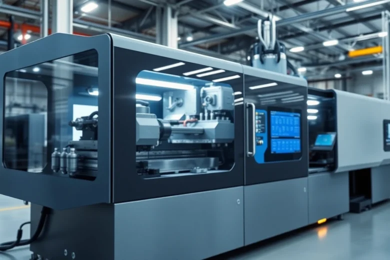 Advanced plastic injection molding machine showcasing high efficiency and modern technology.