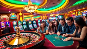 Experience the thrill of online gaming at https://www.66slots8.com/ with vibrant casino elements featuring roulette and slots.
