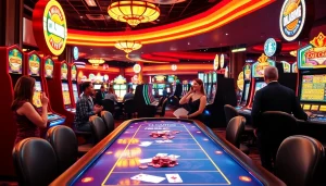 Explore the excitement of the best online casinos Oklahoma scene, showcasing players engaged at gaming tables.