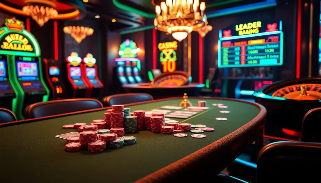 Experience the thrill of S8 Casino with vibrant chips, cards, and a roulette wheel.