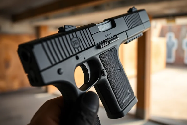 Showcasing a polymer-80 handgun with a sleek design and textured grip for enhanced performance.