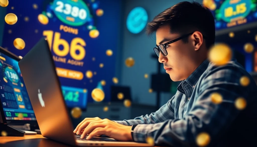 Menampilkan bandar togel online di laptop dengan grafis angka lotere yang cerah dan menarik.