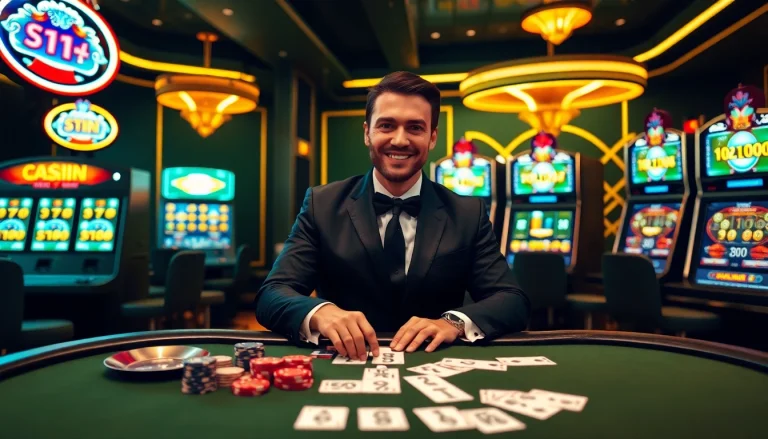 Players engaging with Nhà Cái 32WIN's online casino features, highlighting excitement and luxury.