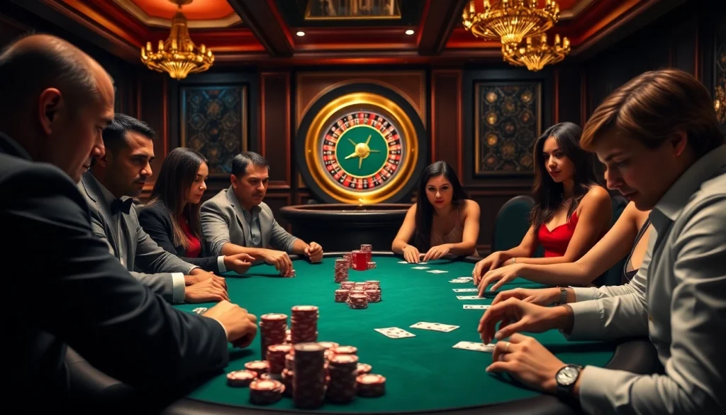 Exciting poker game environment displaying high-stakes gameplay at https://rr88it.com/ with luxurious casino elements.