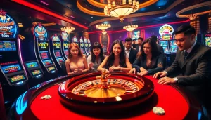 Engaging gamblers at the luxurious table games of https://3king.cn.com/, playing roulette with excitement.