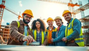 Engaged apprentices in construction apprenticeships carolinas collaborating on-site with tools.