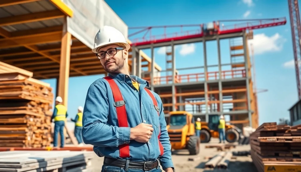 New Jersey General Contractor overseeing a dynamic construction site with skilled laborers and machinery.