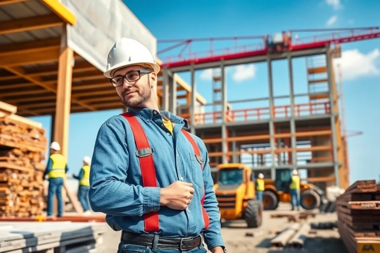 New Jersey General Contractor overseeing a dynamic construction site with skilled laborers and machinery.